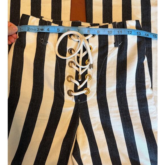 ONYX The Thelma Striped Lace-Up Flare Pants Jagger & Stone US 2 NWOT - Picture 4 of 7